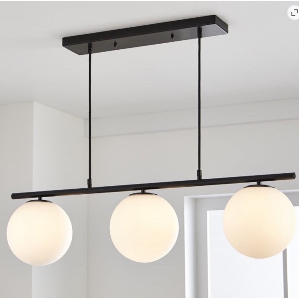 Better Homes & Gardens 3-Globe Flush Mount Island Pendant Light Matte Black NIB
